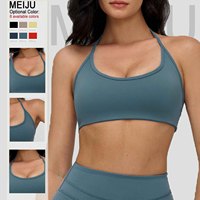 Soutien-gorge de sport pour femmes, style halter brossé, dos creux, beauté, gym, sport