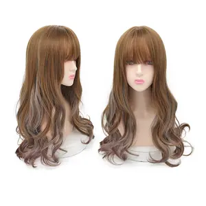 Long Wet And Wavy Human Hair Synthetic Lace Deep Curly Wigs