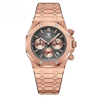 Nouvelle montre à quartz de luxe haut de gamme pour homme en acier inoxydable, aiguilles lumineuses simples, calendrier, décontractée, polyvalente, en alliage, octogonale, chiffres romains