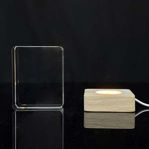 Yüksek Kaliteli Dijital Baskılı Oymalı Boş Kristal Cam Kağıt Ağırlığı Ahşap Işıklı Tabanlı - Product Image 6