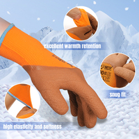 Gants de travail d'hiver XINGYU en latex épais de calibre 10, résistants au froid, antidérapants, imperméables, pour le jardinage et les activités extérieures