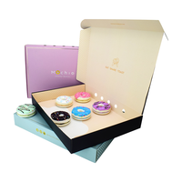 Boîte d'emballage biodégradable personnalisée pour donuts, desserts, gâteaux, sushis, pâtisseries, livraison de fast-food