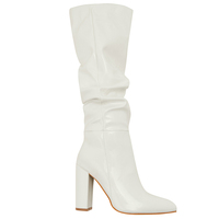 Chaussures à fermeture éclair en cuir Stivali Donna Chaussures Talon Bottes Femme 2025 Fashion Spike Heels Mid Calf Chunky Heel Bottes pour femmes