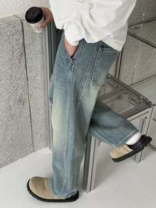 بيع بالجملة بنطال جينز رجالي مقاس كبير مخصص كلاسيكي ضيق مستقيم جينز ضيق عصري كاجوال دينم مطبوع - Product Image 2