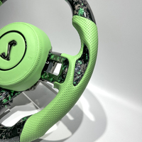 Volante de fibra de carbono forjado personalizado, verde, en oferta, adecuado para Ford Mustang.