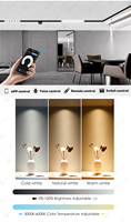 Rail de suspension magnétique pour lampe suspendue, luminaire de plafond intelligent Tuya 48V Dimmable 3000K 4000K 6000K Cob noir