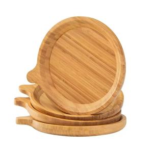 Cross-border wooden round <b>tray</b> with small handles, party banquet dessert cake plate, solid wood fruit plate, <b>dinner</b> plate - Product Image 1