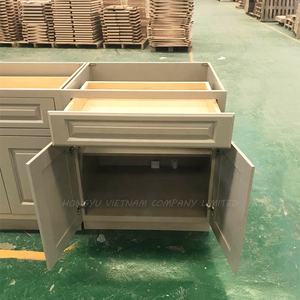 Armarios de cocina de madera maciza, paquete plano tradicional, 5 piezas, Panel elevado blanco, puertas de armario de cocina - Product Image 5