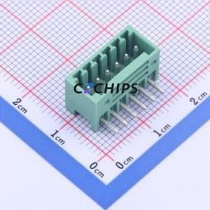 DB2ERC-2.5-6P-GN Plug-in Terminal Block Bent Lead Through Hole,P=2.5mm Connector Board-to-Board / Socket Closed 1x6P 2.5mm Green - Product Image 1