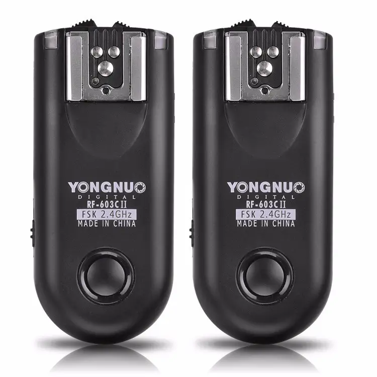 Yongnuo RF603C II Radio Kit de disparador de flash inalámbrico para Canon 5DII 5DIII 6D 7D 50D 40D 30D 20D 10D 1Ds