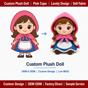 Peluche personnalisée, petite peluche rouge à capuche, personnage <span class=keywords><strong>de</strong></span> dessin animé, jouet en peluche, OEM ODM, design personnalisé, peluches pour enfants, cadeaux - Product Image 2