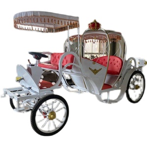 Carruaje de Caballos Eléctrico para Bodas, Blanco, Estilo Cenicienta, Carros de Caballos para Maratón, Transporte Especial Holandés - Product Image 1