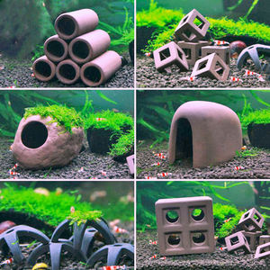 Decorazione per Acquario in Ceramica <span class=keywords><strong>Viola</strong></span> Ecologica 1,5L per Allevamento di Pesci e Gamberetti, Grotta Nascondiglio per Uso Interno/Esterno - Product Image 3