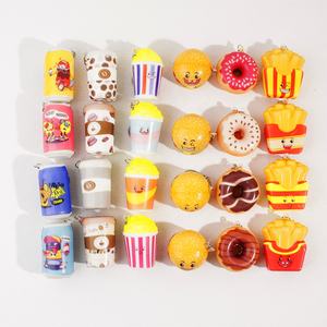 2025 sıcak satış Kawaii PU köpük <span class=keywords><strong>Hamburger</strong></span> sıkmak oyuncak yavaş yükselen stres giderici anahtarlık anksiyete Fidget rahatlama için 5-7 yıl - Product Image 6