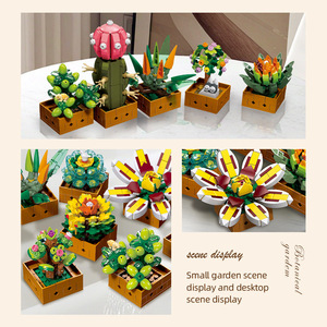 JIESTAR JJ9037 913 Piezas Serie <span class=keywords><strong>Flores</strong></span>, Maceta con Plantas <span class=keywords><strong>Suculentas</strong></span>, Bloques de Construcción, Modelo Técnico Educativo, Juguete, Regalo Festivo - Product Image 3