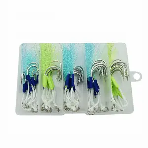 Hameçon de pêche, accessoire en acier à haute teneur en carbone, crochet pour Slow Jigging, eau salée, 20, 25 paires/boîte