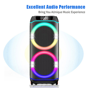 CQS-S6617 Enceinte PA Bluetooth pour scène extérieure, karaoké domestique, avec deux microphones, chargement sans fil, alimentation audio DC - Product Image 3