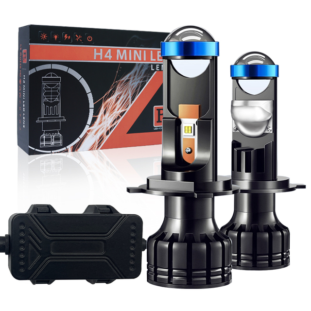Super Bright Projector LED Headlight Lens Mini H4 LED H7 Laser Headlight Bulbs H11 9005 20000LM Bi Car LED Projector Lens
