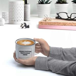 Alta calidad al por mayor promocional barato logotipo personalizado 13oz personalizado paquete a granel moteado Camping té cerámica fogata taza - Product Image 5