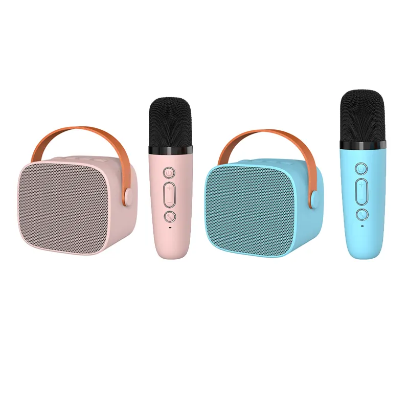 Micrófono de altavoz portátil pequeño inalámbrico para exteriores con micrófono Mini Karaoke tono máquina masculina reproductor de música para niños sonido mágico
