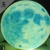 Grandes lumières de jardin d'extérieur imperméables, colorées, en forme de lune 3D, motif planète atmosphérique