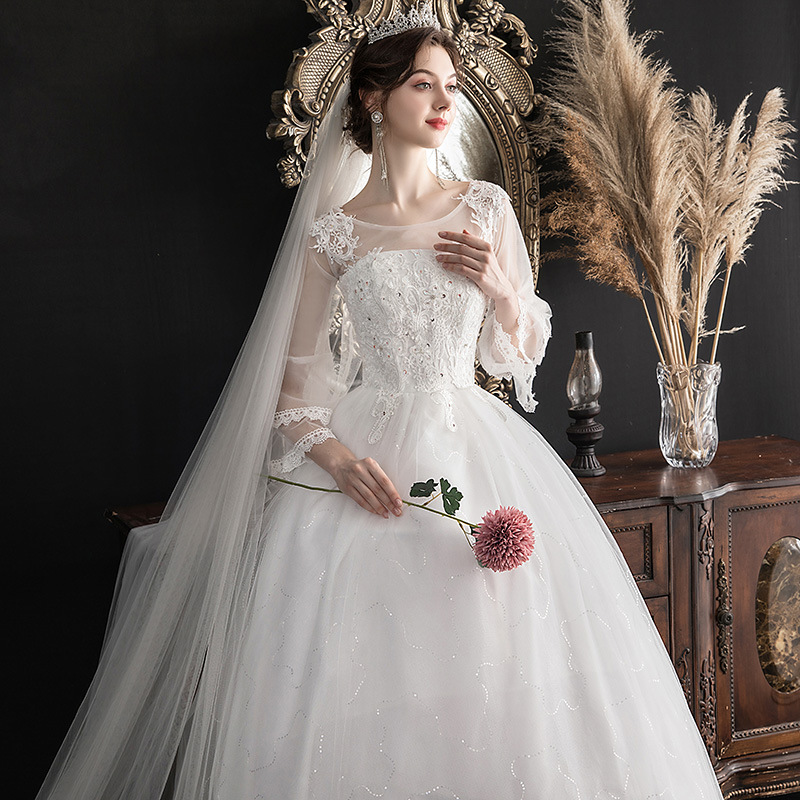 Elegant Long Sleeve Lace Wedding Dress For Brides & Bridesmaids - Odm Elegant Long Sleeve Lace Wedding Dress For Brides & Bridesmaids - Odm