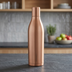 Bouteille isotherme en cuivre, design minimaliste, gourde portable de voyage - Product Image 5