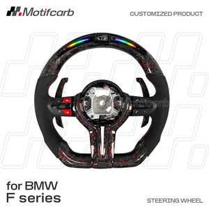 พวงมาลัยคาร์บอนไฟเบอร์แอลอีดีสีแดงแบบกำหนดเองสำหรับ BMW F Series 2010-2018 330i 440I M2 M3 M4 M5 M6 F10 F30 X3 X5 F15 F16 F18 - Product Image 2