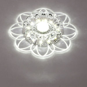 Nouveau Style petit plafond cristal lampe balcon 5W fleur forme rgb plafonniers pour couloir - Product Image 5