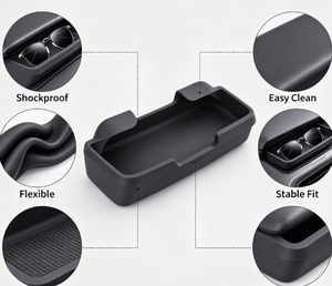 Plateau de rangement en silicone pour accoudoir de console centrale de voiture, support de lunettes de soleil, organisateur de lunettes pour véhicules électriques - Product Image 3