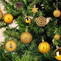 Ensemble de 101 boules de Noël dorées de luxe, décorations circulaires durables pour arbre de Noël