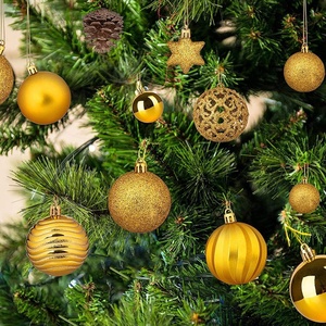 Juego <span class=keywords><strong>de</strong></span> 101 Bolas <span class=keywords><strong>de</strong></span> <span class=keywords><strong>Navidad</strong></span> Doradas <span class=keywords><strong>de</strong></span> Lujo, Decoración Circular Colgante <span class=keywords><strong>para</strong></span> Árbol <span class=keywords><strong>de</strong></span> <span class=keywords><strong>Navidad</strong></span>, Duraderas - Product Image 3