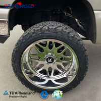 Nouvelles jantes forgées CF 24x14 26x14 26x16 en alliage d'aluminium poli avec enjoliveurs flottants pour Sierra Silverado 1500 2500 3500
