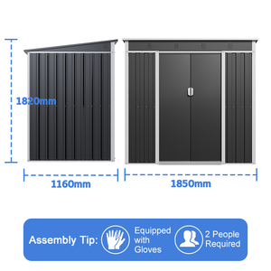 Abri de jardin stable à <span class=keywords><strong>pente</strong></span> unique anti-UV Abri en métal pour le stockage et l'extérieur de la maison - Product Image 2