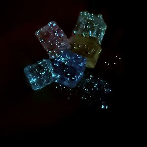 Modern Style Transparent Acrylic Bead Keychains with Luminous Ice <b>Cube</b> for DIY Projects and Events - Product Image 5