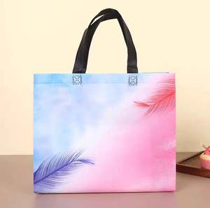 Sac de courses réutilisable en PP non tissé avec motif feuille d'érable personnalisé et fermeture à l'épaule - Product Image 1