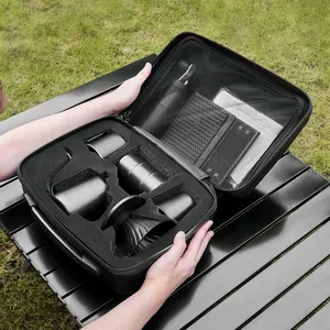 9 in 1 tragbare reisetasche kaffeetüte geschenk outdoor camping wasserdicht manueller tropfkaffeemühle topf filter kit werkzeuge kaffeeservice