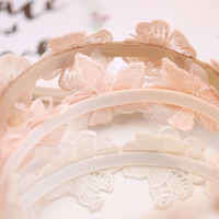 Accessoires pour cheveux d'enfants style coréen et japonais, vente en gros, bandeaux faits main en dentelle pour bébés filles, fleurs de perles pour nourrissons