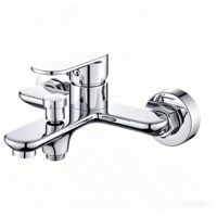 Robinet de douche mural en laiton avec cascade pour baignoire, mitigeur de salle de bain mural