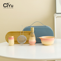 Ensemble de thé matcha japonais de qualité supérieure, 7 pièces personnalisées, comprenant un porte-matcha, un bol, un fouet, un récipient de voyage, pour la cérémonie du thé en plein air, idéal comme cadeau