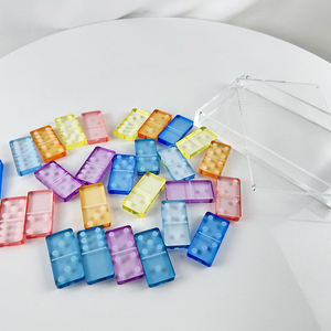 <span class=keywords><strong>Domino</strong></span> en acrylique personnalisé avec boîte de rangement en acrylique transparent Double Six dominos Décoration intérieure 28 pièces Lucite Mini Dominos Set - Product Image 5