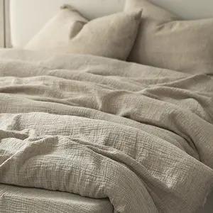 Juego de cama de lino suave de alta calidad al por mayor juego de cama de lino de hotel juego de cama de hotel ropa de cama de lujo