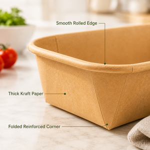 Barquettes alimentaires en papier biodégradables, kraft naturel, jetables, petites barquettes en carton kraft écologiques pour événements de restauration, plats à emporter - Product Image 2