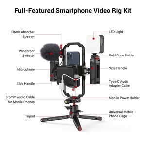 Kit de Trípode Universal SmallRig para Vlog con Teléfono, para <span class=keywords><strong>iPhone</strong></span> 13 <span class=keywords><strong>12</strong></span>, con Carcasa, 2 Asas, Control Remoto, Micrófono y Luz LED - Product Image 5