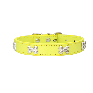 Collier pour chien réglable PUPE, design os, tissu nylon de luxe, fermeture auto-agrippante, toutes saisons, mode décorative - Product Image 6