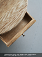 Table basse en bois de frêne de style japonais moderne, table à thé minimaliste zen pour baie vitrée et balcon