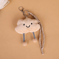 Porte-clés Nuage 3D en Peluche Douce et Moelleuse, Pendentif de Sac Adorable et Portable, Accessoire pour Clés de Voiture pour Filles