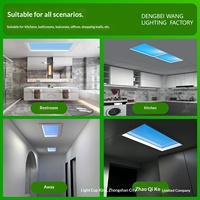 Plafonnier LED intelligent style graffiti ciel bleu, imitant la lumière du soleil naturelle (2200K), pour entrée, couloir, sous-sol, maison
