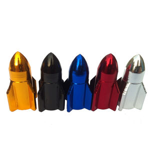 アルミ合金ロケット形状車のタイヤ防塵キャップカラフルなバルブキャップ - Product Image 1