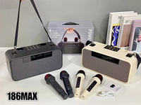 186MAX Bafle Bluetooth con Micrófono, Altavoz con Micrófono, Grandes Altavoces Bluetooth para Fiestas